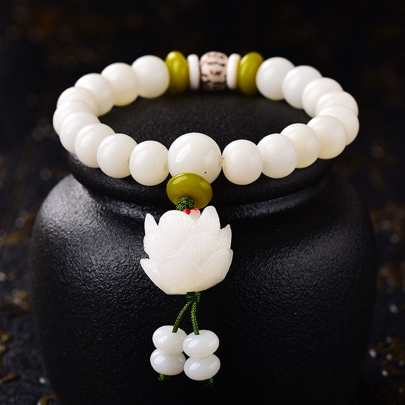KarmaRipple's Lotus Authentic Ivory Bodhi Seed Fortune Bracelet p7