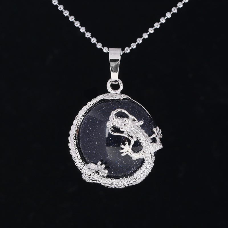 KarmaRipple's Chinese Dragon Authentic Quartz Gemstone Balancing Energy Pendant Necklace p38