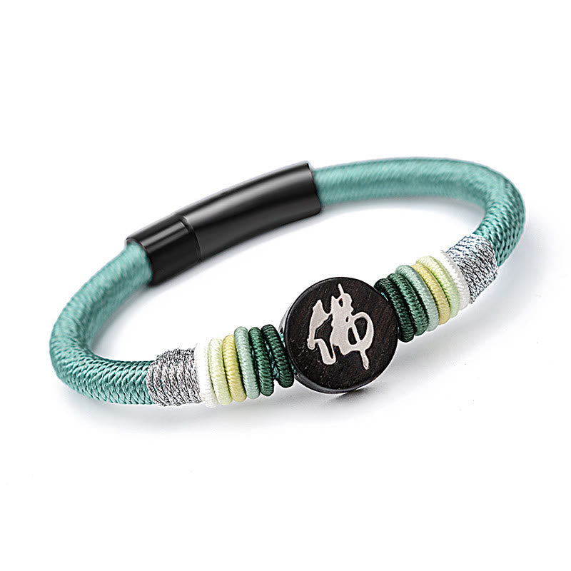 KarmaRipple's Buddha Character Ebony Handcrafted Rope Bracelet p34