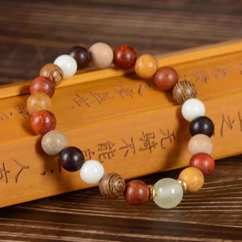 KarmaRipple's Multicolored Green Sandalwood Ebony Wood Red Sandalwood Peace Bracelet p2
