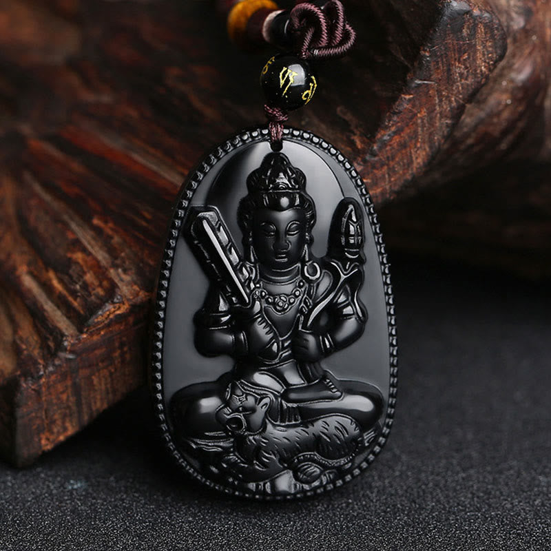 KarmaRipple's Chinese Zodiac Natal Buddha Authentic Black Obsidian Purification Pendant Necklace p28