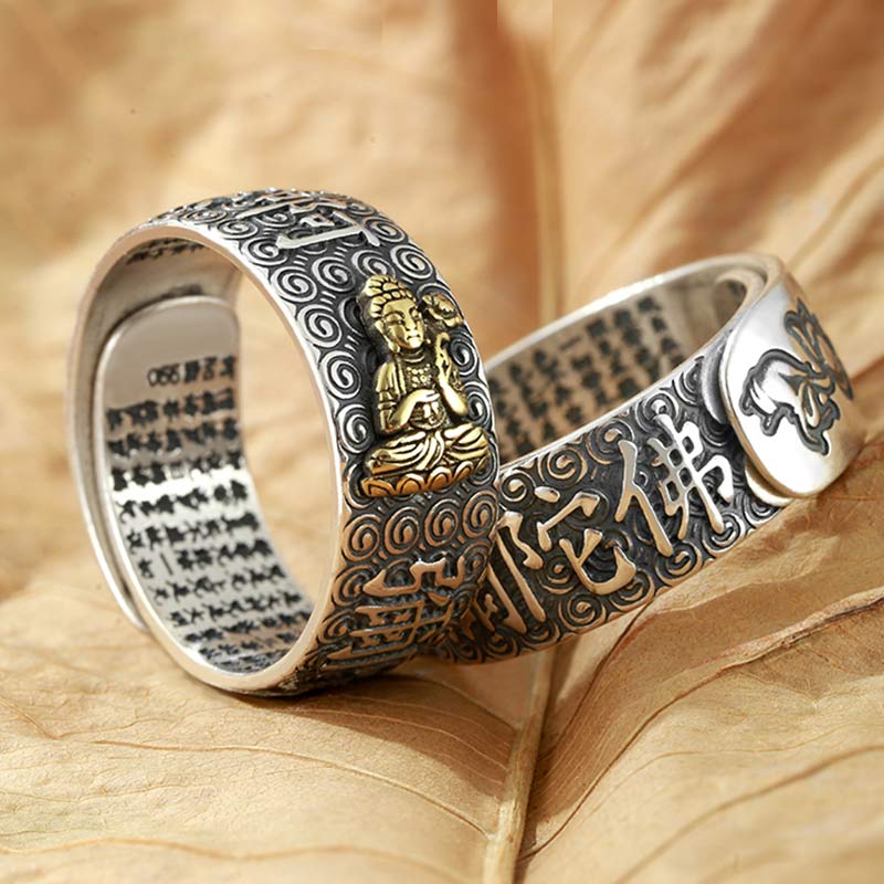 KarmaRipple's Chinese Zodiac Natal Buddha Wealth Fortune Adjustable Ring p13