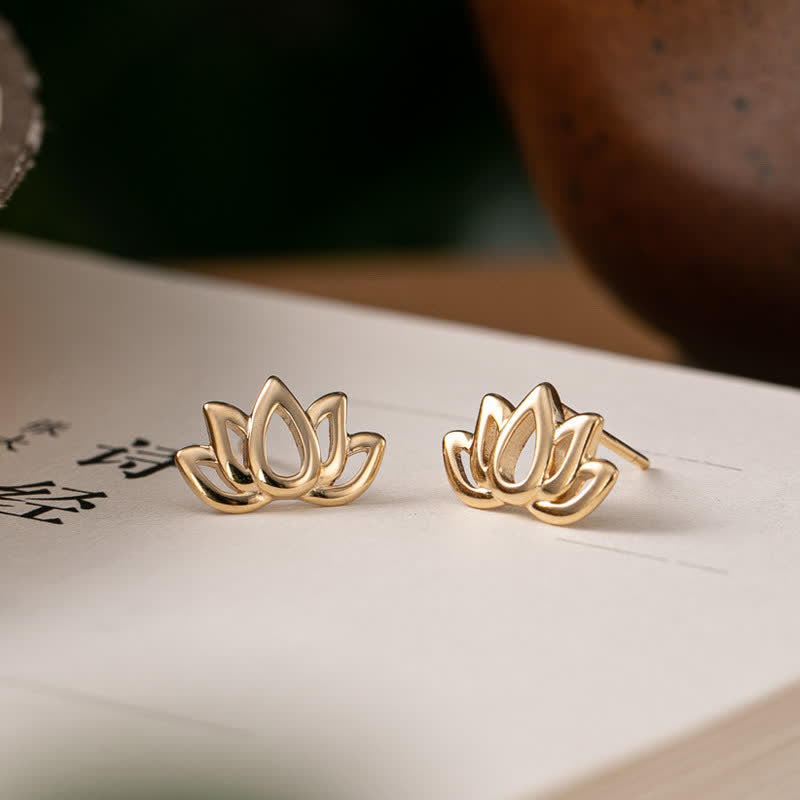 KarmaRipple's 925 Sterling Silver Lotus Flower Blessing Earrings p11