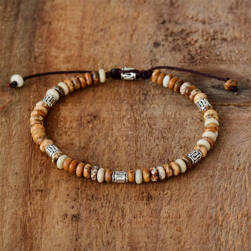 KarmaRipple's Picture Jasper Positive Beadwork String Bracelet p2