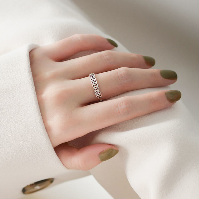 KarmaRipple's Vintage Bronze Coin Design Fortune Adjustable Ring p8