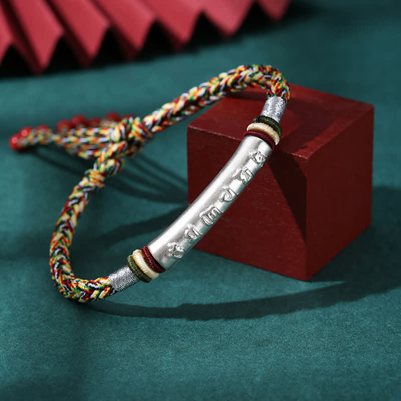 KarmaRipple's 999 Sterling Silver Om Mani Padme Hum Protection Strength String Bracelet p3