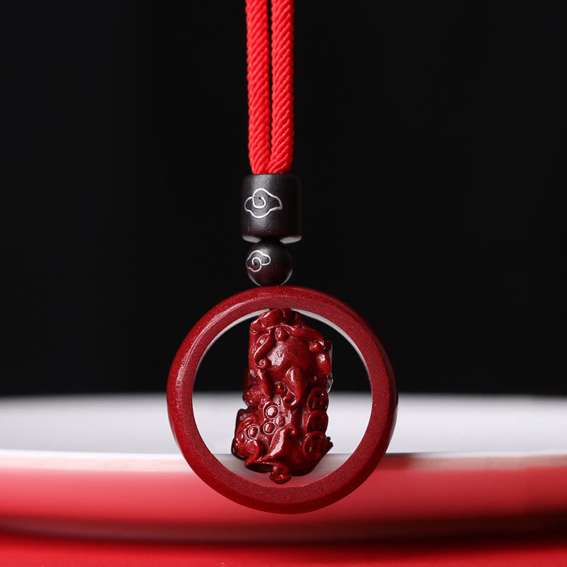 KarmaRipple's Cinnabar Om Mani Padme Hum PiXiu Blessing Fortunate Bead Pendant Necklace p37