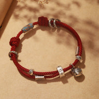 KarmaRipple's 925 Sterling Silver Gold Swallowing Beast Koi Fish Wealth Handcrafted Woven Bracelet