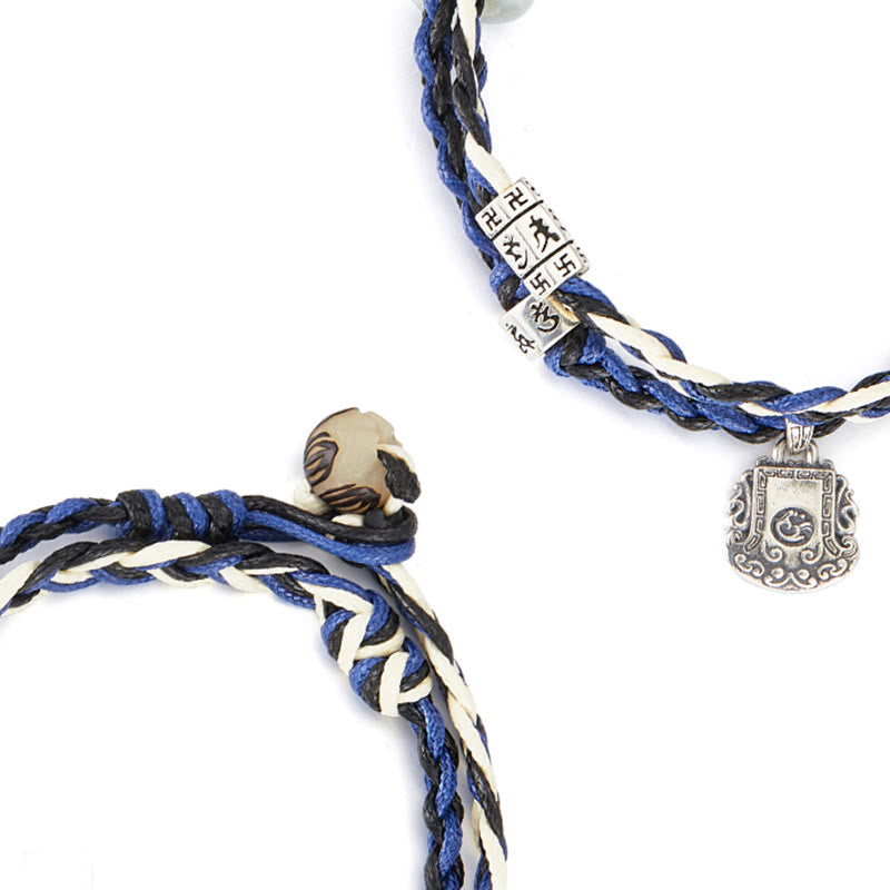 KarmaRipple's 925 Sterling Silver Om Mani Padme Hum Swastika Handmade Protection Bracelet p10