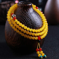 KarmaRipple's 108 Mala Beadwork Yellow Chalcedony Balance Bracelet