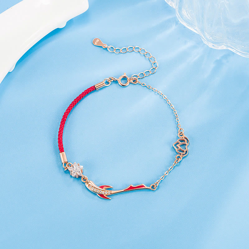 KarmaRipple's 925 Sterling Silver Fortune Koi Fish Lotus Star Woven Red String Bracelet p10
