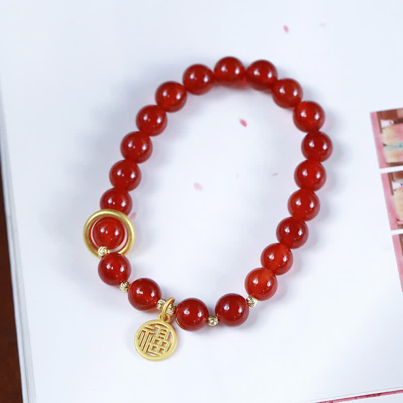 KarmaRipple's Authentic Red Agate Blessing Letter Confidence Bracelet p7