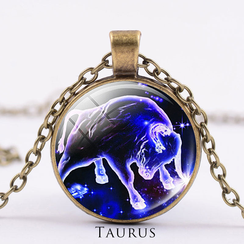KarmaRipple's 12 Constellations of the Zodiac Moon Starry Sky Protection Blessing Pendant Necklace p34