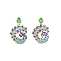 KarmaRipple's Authentic Ivory Peacock Green Agate Fortune Earrings