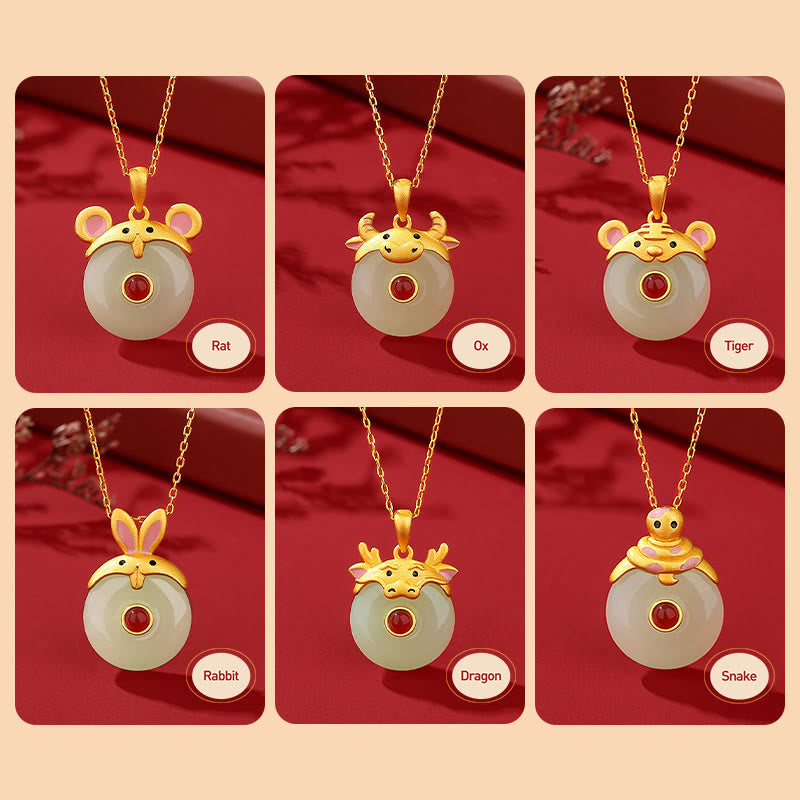 KarmaRipple's 925 Sterling Silver Hetian Jade Chinese Zodiac Year of the Dragon Red Agate Fortune Protection Pendant Necklace p23