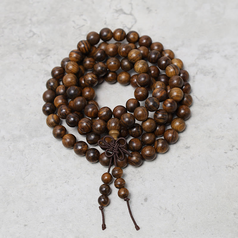 KarmaRipple's 108 Mala Beadwork Bracelet Prayer Meditation Sandalwood Elastic p6