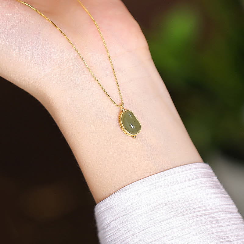 KarmaRipple's 925 Sterling Silver Authentic Hetian Jade Cyan Jade Fortune Laughing Buddha Butterfly Pendant Necklace p11