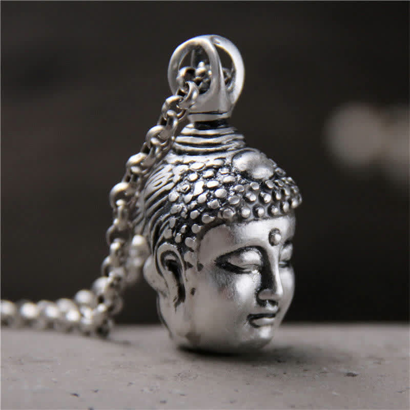 KarmaRipple's 999 Sterling Silver Buddha Demon Serenity Pendant Necklace p10