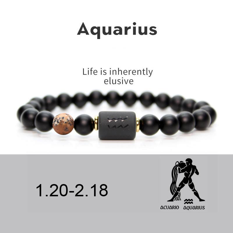 KarmaRipple's 12 Constellations of the Zodiac Black Onyx Adjustable Bracelet p11