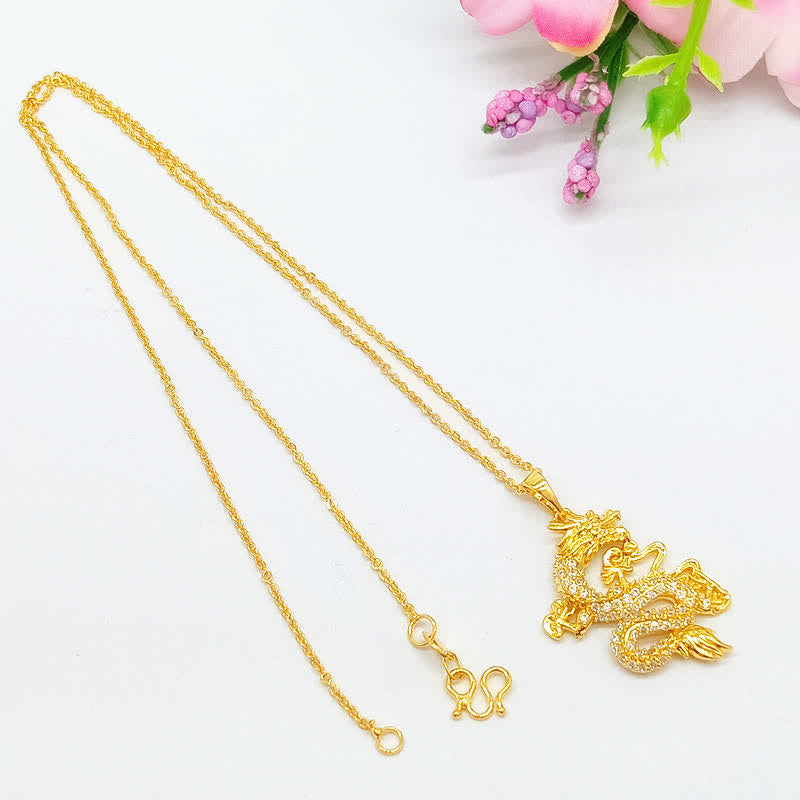 KarmaRipple's Gold Dragon Protection Pendant Necklace p4