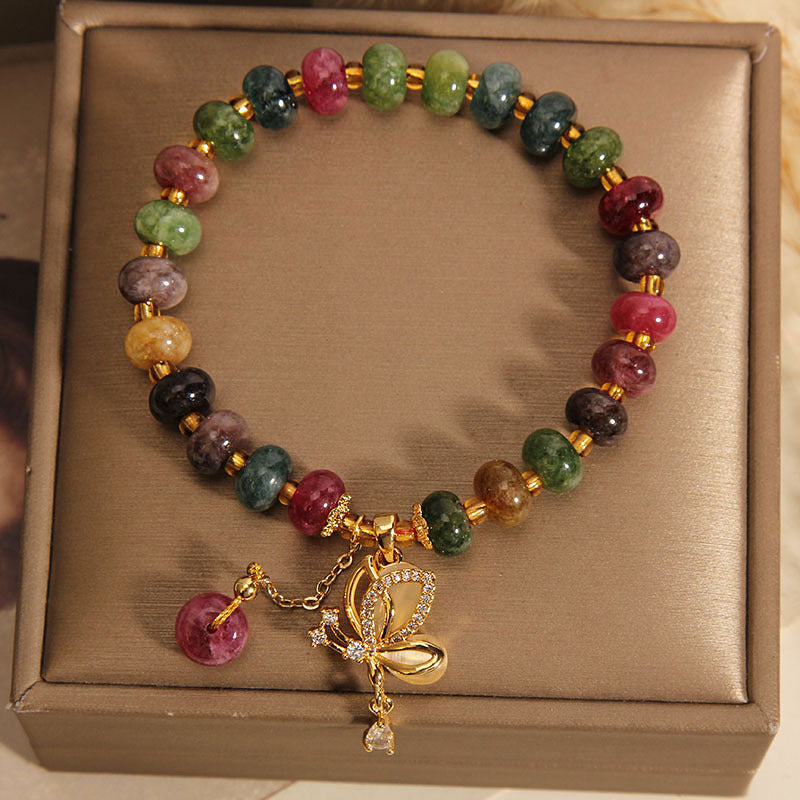 KarmaRipple's Colorful Tourmaline Butterfly Talisman Wisdom Bracelet p7