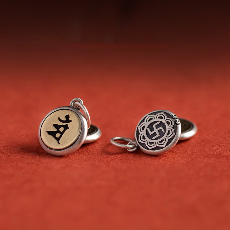 KarmaRipple's 925 Sterling Silver Chinese Zodiac Natal Buddha Om Mani Padme Hum Fortune Bell Woven String Bracelet p12