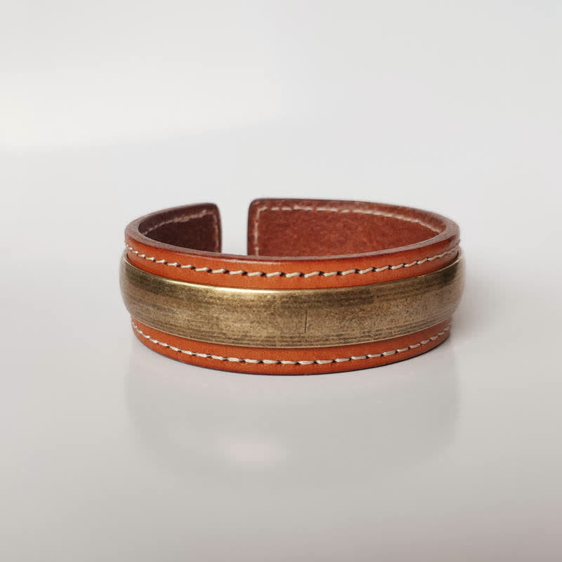 KarmaRipple's 2Pcs Om Mani Padme Hum Dragon Phoenix Bronze Leather Peace Cuff Bracelet Bangle p18