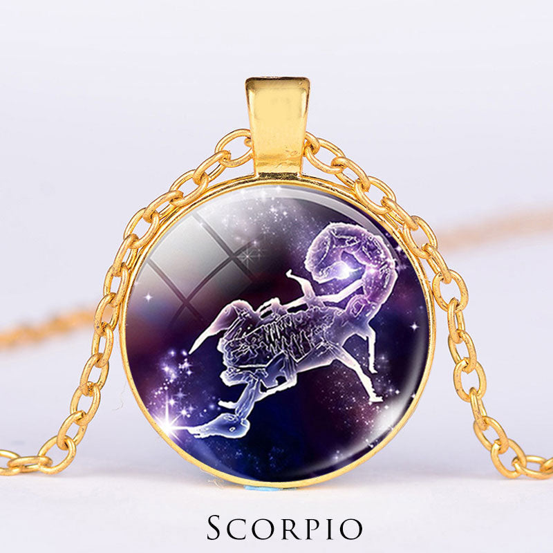 KarmaRipple's 12 Constellations of the Zodiac Moon Starry Sky Protection Blessing Pendant Necklace p5