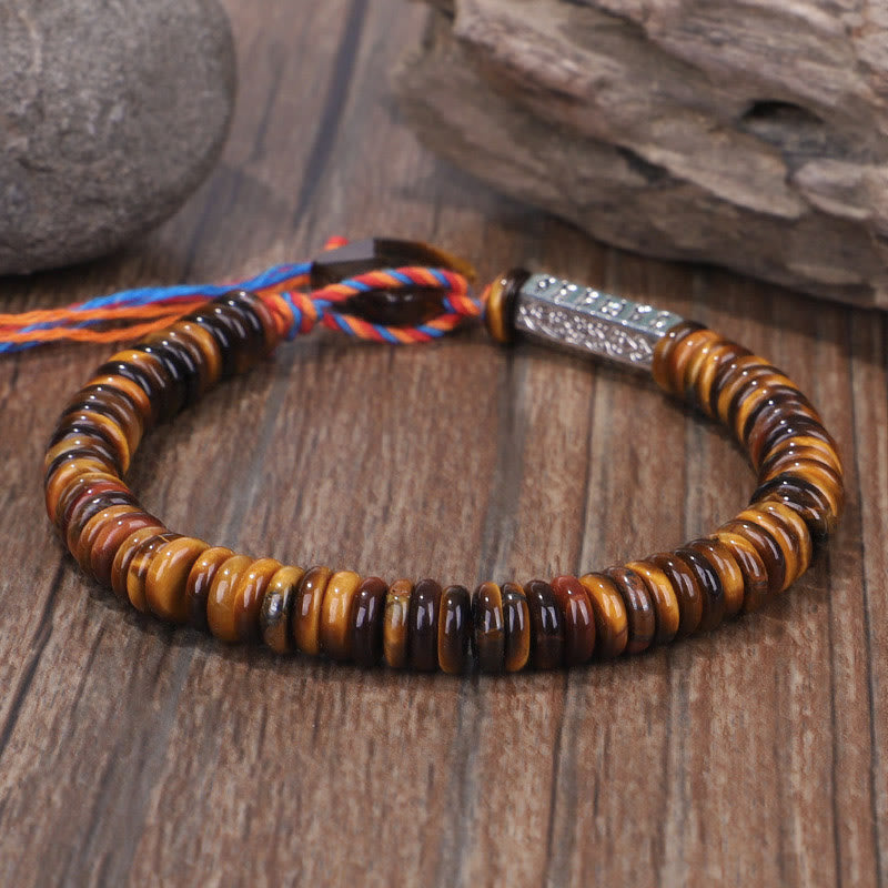 KarmaRipple's Tibetan Tiger Eye Om Mani Padme Hum Protection Power Bracelet p3