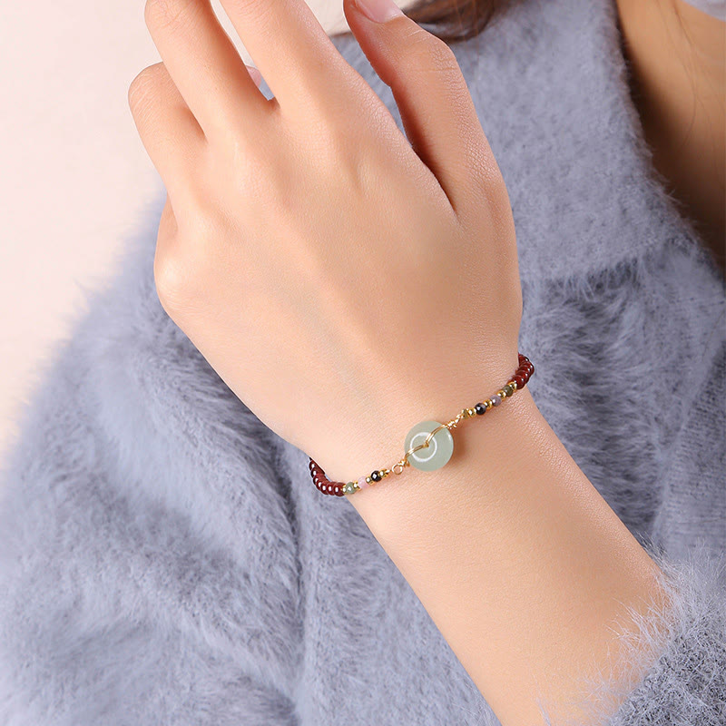 KarmaRipple's Authentic Garnet Peace Buckle Bead Calm Bracelet p4