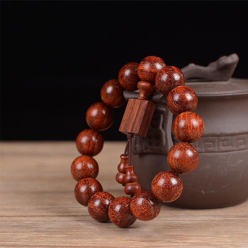 KarmaRipple's Tibetan Small Leaf Red Sandalwood Relaxation Bracelet p7