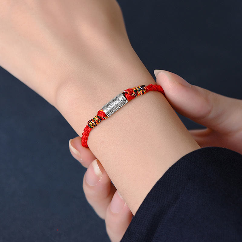 KarmaRipple's Handcrafted 925 Sterling Silver Everything Goes Well Design Protection Strength Bracelet Anklet ( p11