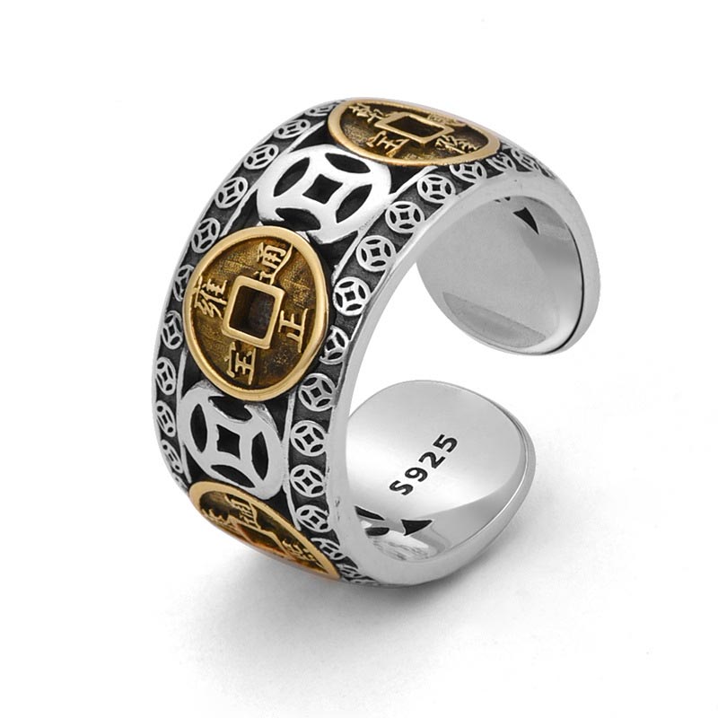 KarmaRipple's Five-Emperor Coins Balance Adjustable Ring p12