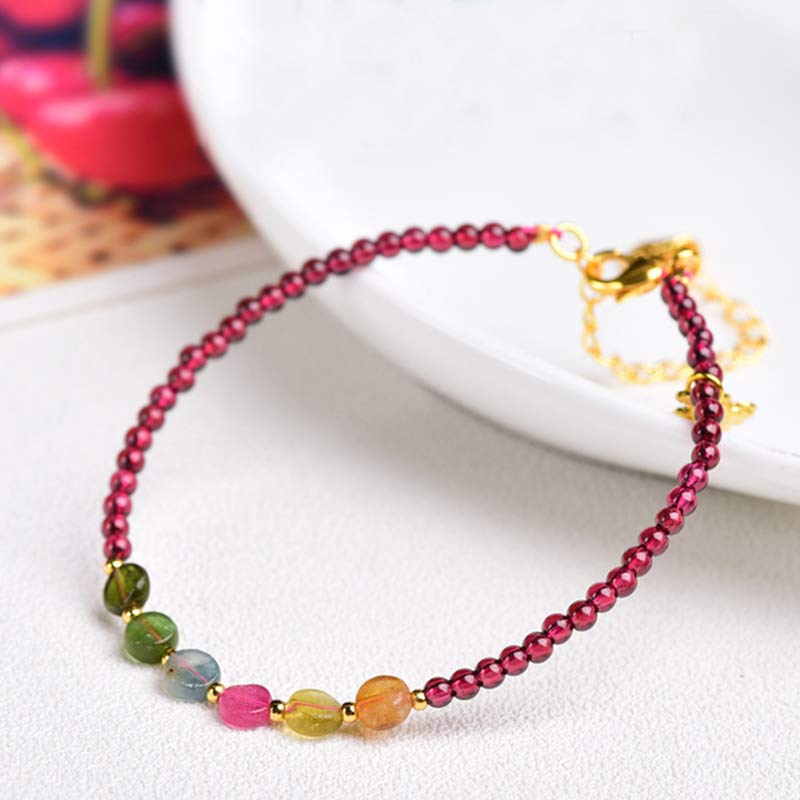 KarmaRipple's Garnet Tourmaline Butterfly Protection Bracelet Anklet p7