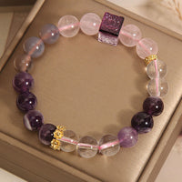 KarmaRipple's Authentic Amethyst Pink Gemstone Inner Peace And Balancing Bracelet
