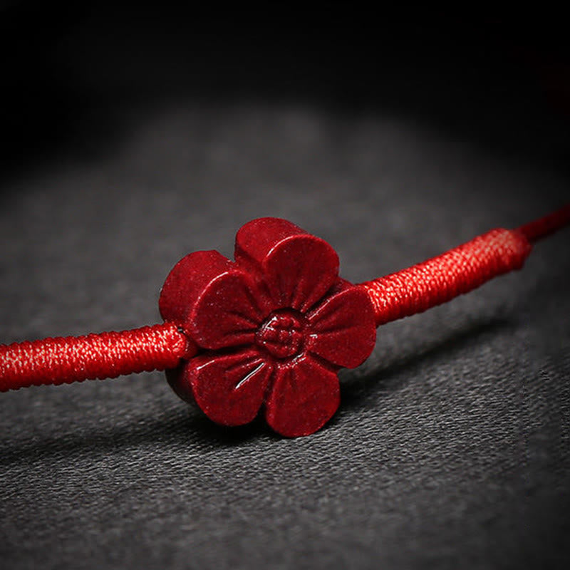 KarmaRipple's Handmade Plum Blossom Four Leaf Clover PiXiu Lotus Koi Fish Cinnabar Blessing Braid Bracelet p16