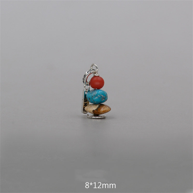 KarmaRipple's Zen Cairn Labradorite Various Crystals Calm Necklace Pendant p3