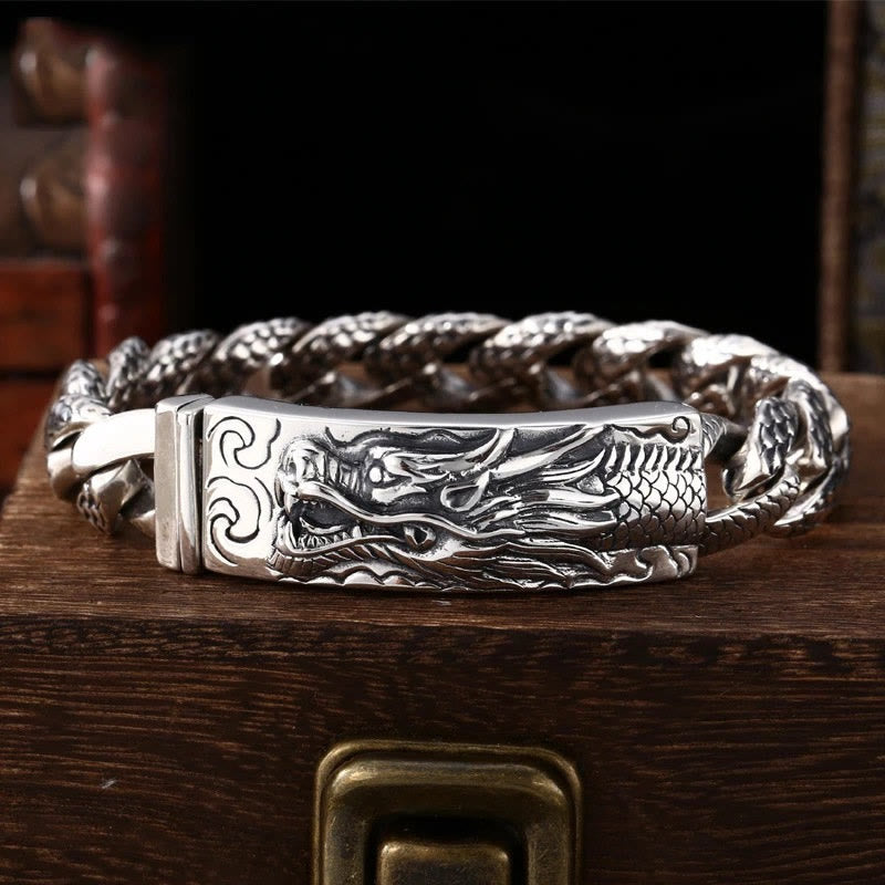 KarmaRipple's Retro Dragon Scale Pattern Engraved Protection Bracelet p20
