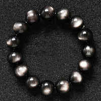 KarmaRipple's Authentic Silver Sheen Obsidian Soothing Protection Bracelet