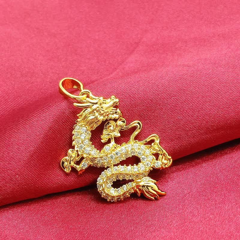 KarmaRipple's Gold Dragon Protection Pendant Necklace p6