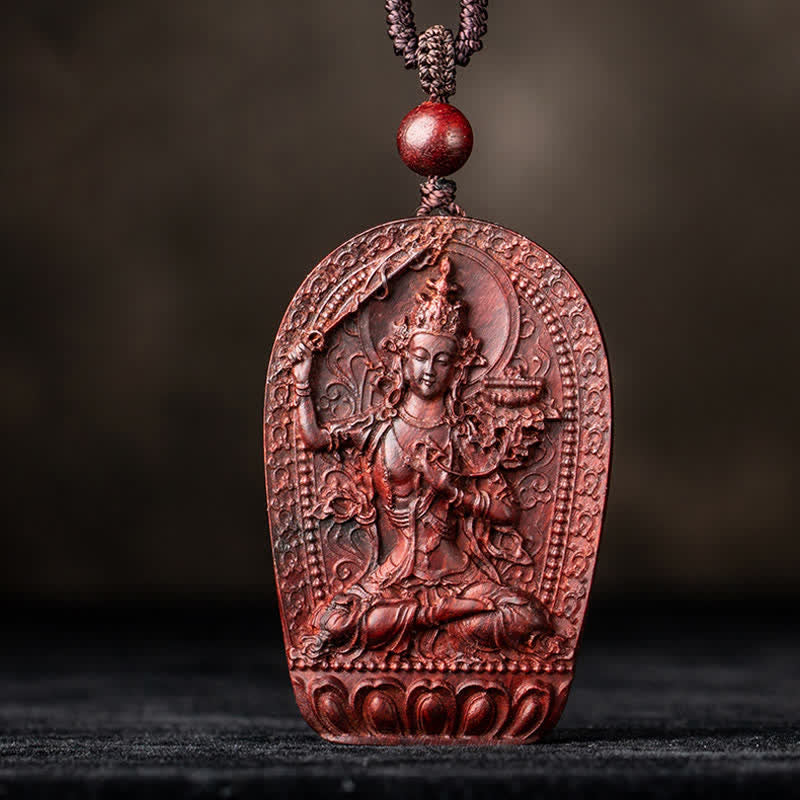KarmaRipple's Chinese Zodiac Natal Buddha Small Leaf Red Sandalwood Lotus Protection Pendant Necklace p22