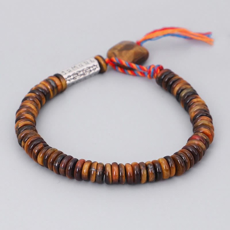 KarmaRipple's Tibetan Tiger Eye Om Mani Padme Hum Protection Power Bracelet p1
