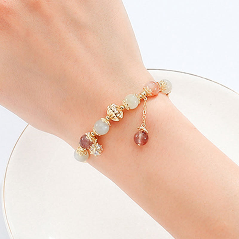 KarmaRipple's Colorful Rutilated Quartz Cat Eye Zircon Auspiciousness Bead Bracelet p3