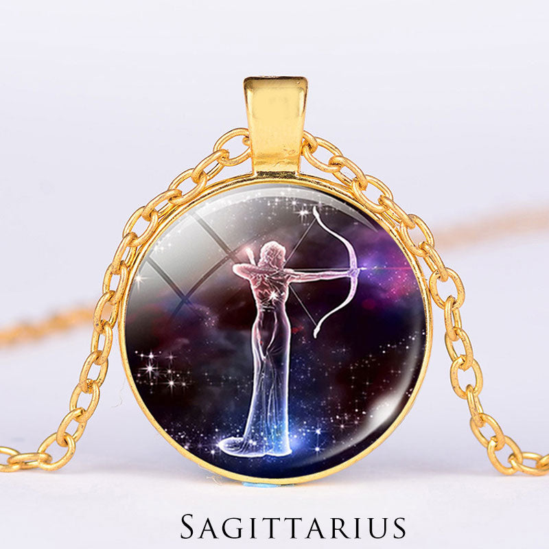 KarmaRipple's 12 Constellations of the Zodiac Moon Starry Sky Protection Blessing Pendant Necklace p41