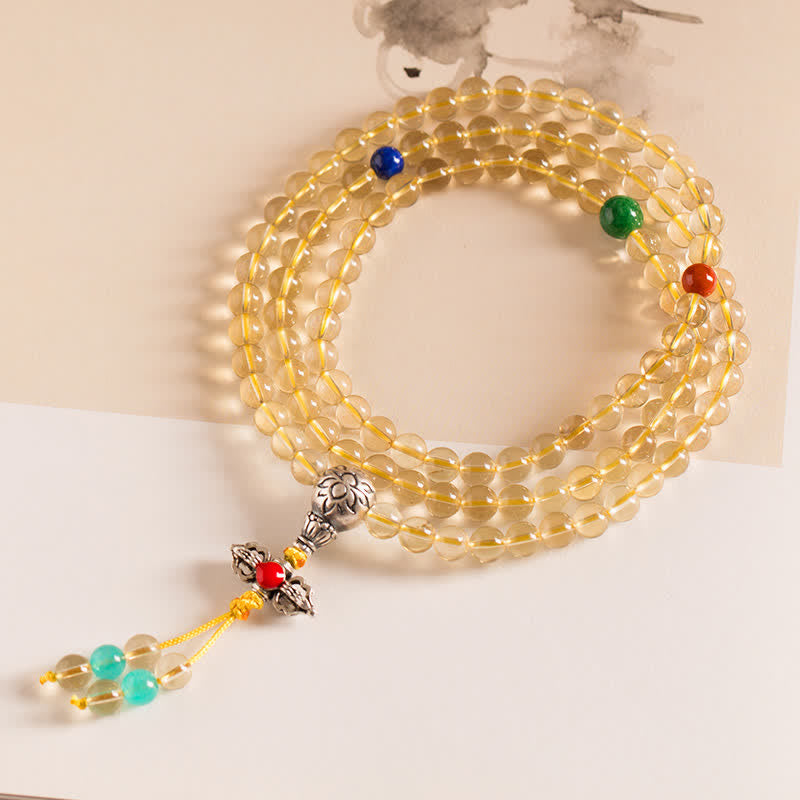 KarmaRipple's 925 Sterling Silver 108 Mala Beadwork Authentic Citrine Red Agate Amber Pleasure Talisman Bracelet p2