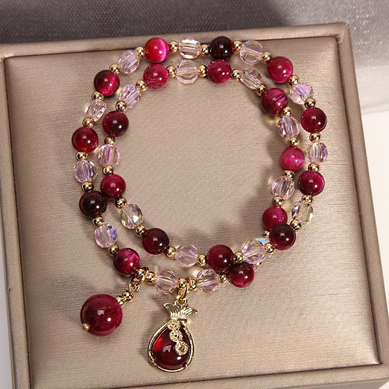 KarmaRipple's Tiger Eye Pixiu Fox Money Bag Protection Self Confidence Double Wrap Bracelet p21