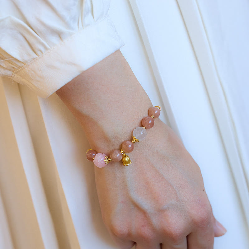 KarmaRipple's Sun Stone Golden Silk Jade Lily of the Valley Talisman Positive Bracelet Bangle p15