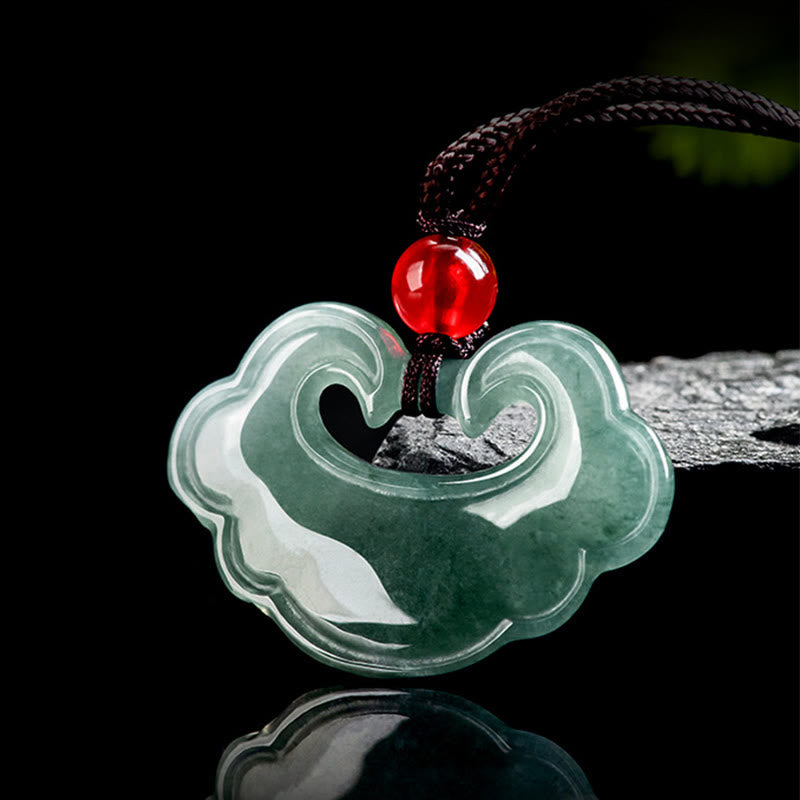 KarmaRipple's Authentic Green Jade Chinese Lock Talisman Fortune Pendant Necklace p3