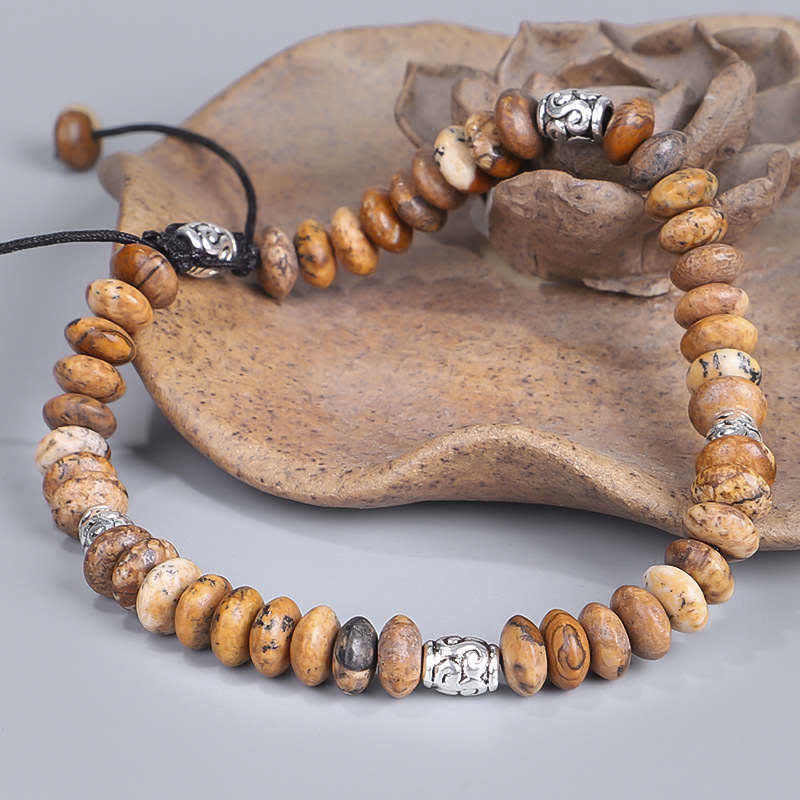 KarmaRipple's Picture Jasper Positive Beadwork String Bracelet p5