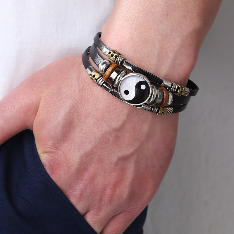 KarmaRipple's Yin Yang Leather Balance Bracelet p11